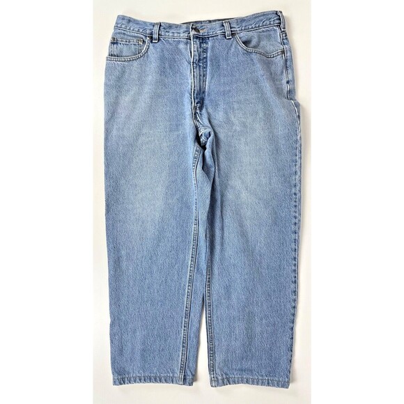 VTG Mexico Lands' End Square Rigger Light Wash Jeans Men Size 36R (35Wx 27L) J2 - Picture 1 of 7